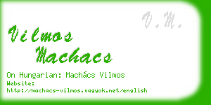 vilmos machacs business card